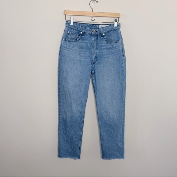 Rag & Bone Nina High-Rise Cigarette Ankle Jean raw edge Size 27 button fly - Picture 2 of 15